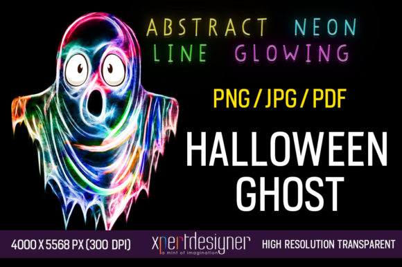 Download Halloween Ghost Abstract Neon Glow - Neon glow Collection