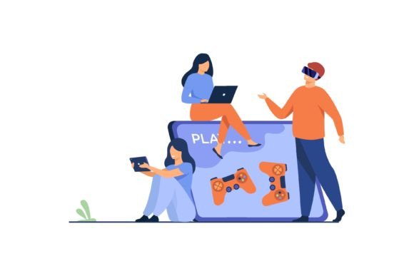 Download Gamers Using Devices and Playing on Mobi - Premium Resources
