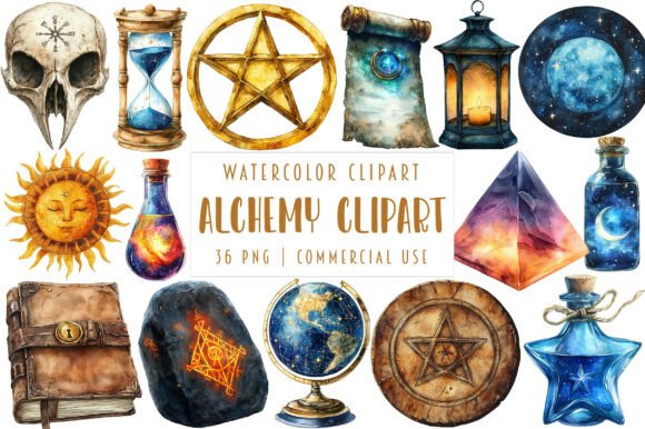 Download Watercolor Alchemy Clipart Bundle - Alchemy Collection